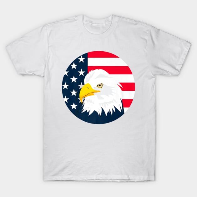 Patriot American Flag Freedom Eagle 4th Of July T-Shirt by Stick Figure103